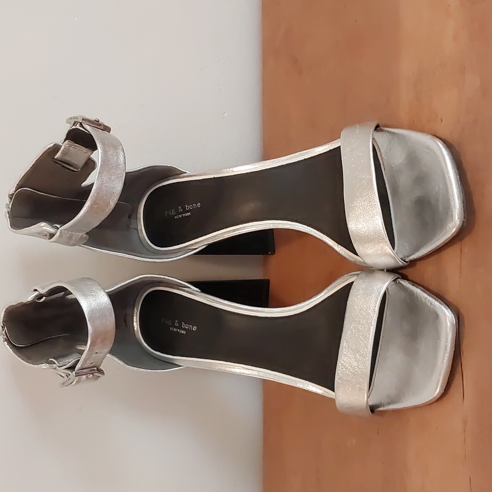 Rag & Bone Silver strappy heels, Size 40